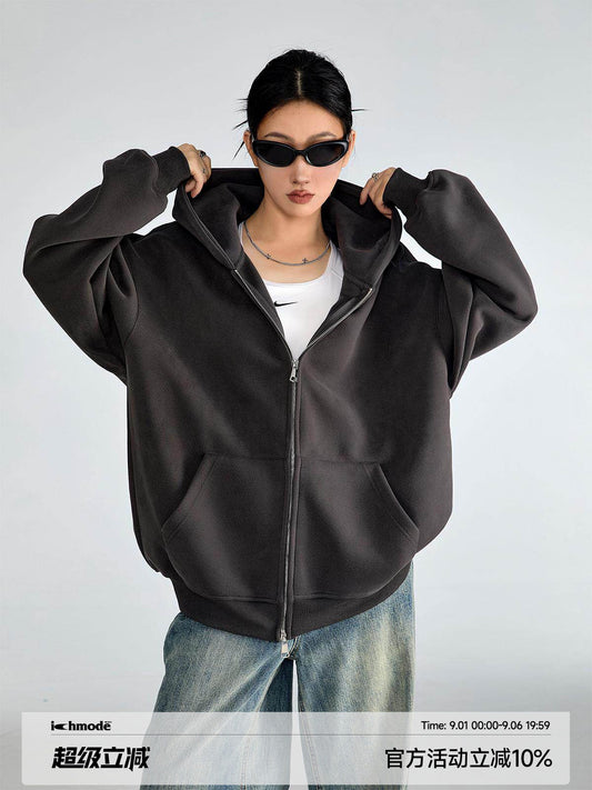 Vintage Zip-Up Hoodie | هودي سحاب فنتج بتصميم واسع