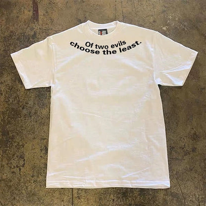 Make money for charity 3A260g pure cotton double yarn! American vintage letter men's and women's couple loose short-sleeved T-shirt