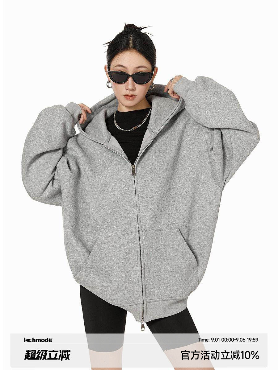 جاكيت هودي رمادي | Gray Hooded Jacket