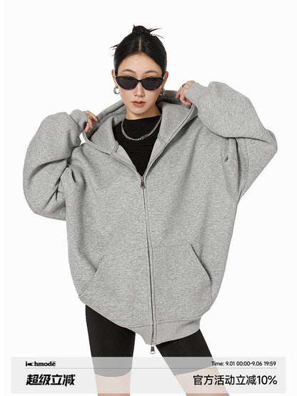 جاكيت هودي رمادي | Gray Hooded Jacket