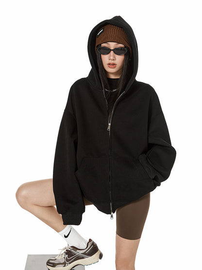 جاكيت هودي رمادي | Gray Hooded Jacket