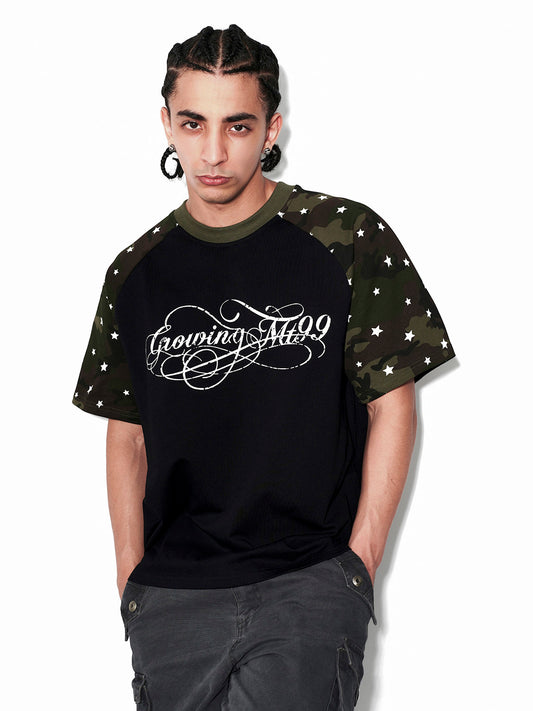 Color Block Contrast Stitch Tee
