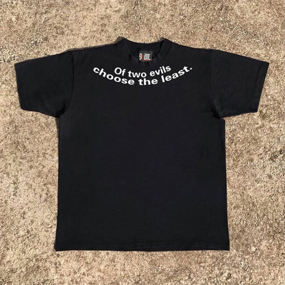Make money for charity 3A260g pure cotton double yarn! American vintage letter men's and women's couple loose short-sleeved T-shirt