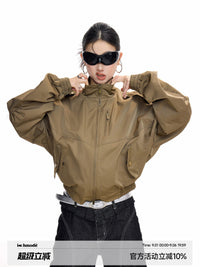 جاكيت كاكي قصير | Short Khaki Jacket